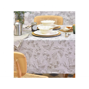 Elégante Plume Certifiée GOTS 100% Coton Rose Nappe Brodée 70x90 Pouces Style Polyvalent Conçue pour les Occasions de Salle à Manger - Product Image 6