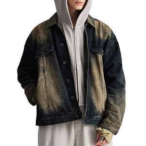 Vente directe à prix d'usine en gros de conception de logo personnalisé veste en jean pour hommes de haute qualité hiver décontracté Vintage 100% coton - Product Image 2