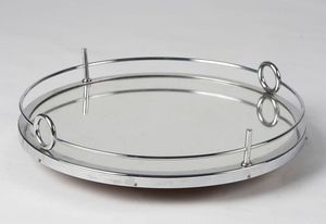 Elegante bandeja de barra ovalada de acero inoxidable para una elegante configuración de bebidas - Product Image 3