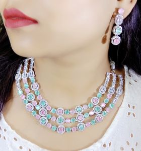 Recién llegado, conjunto de joyería india con pendiente de gota, regalo de compromiso para fiesta de boda, colección de joyería de AD nupcial de calidad Premium - Product Image 4