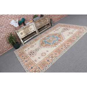 Vintage Turkish Rug 5.3x8.3 ft, <b>Brown</b> Floral <b>Wool</b> Rug - Product Image 1