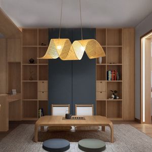 Lámpara de Techo Moderna Hecha a Mano con Pantalla de Bambú, Decoración Natural para el Hogar, Hotel, Isla, Resort, Restaurante, Bar - Product Image 4