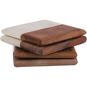 Posavasos TRADITION Diseño redondo de madera de mármol para tazas elegantes Soporte para bebidas Hotel y inauguración de la casa para uso en cocina y sala de estar - Product Image 5