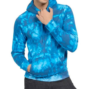 Venta al por mayor de alta calidad Neutral Oversize Pullover Tie Dye Hoodie Sudaderas con capucha de cuello básico de algodón mezclado bordado - Product Image 1