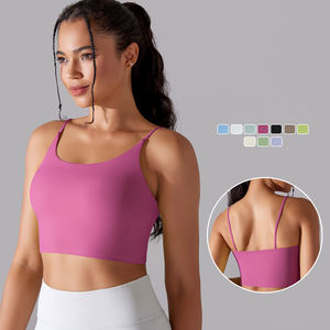 Sujetador Deportivo Acolchado de Alta Sujeción para Mujer con Tirantes Ajustables, Sin Costuras, Transpirable, de Secado Rápido, Cuello en U, con Cristales, para Yoga y Running - Product Image 3