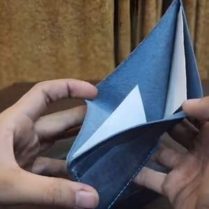 Portefeuille bifold en cuir bleu marine pour homme fait à la main, porte-cartes en cuir véritable fin, minimaliste, vintage, cousu à la main, cadeau bleu - Product Image 5