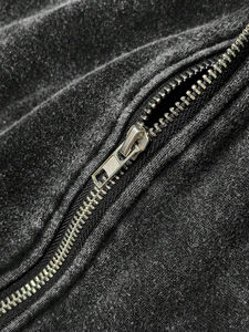 OEM Venta al por mayor Acid Wash Zip Up Hoodies para hombres Custom Logo Hoodies High Quality Men's Streetwear Hoodies - Product Image 5