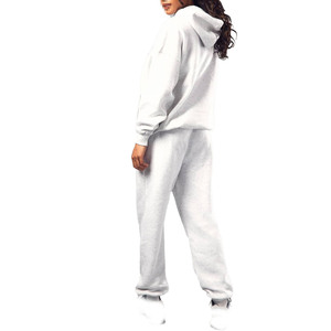 Ensemble de survêtement pour femmes avec sweat à capuche et pantalon de jogging en molleton de coton, coupe décontractée, vêtements de sport, survêtement de détente pour la fabrication en gros OEM - Product Image 2