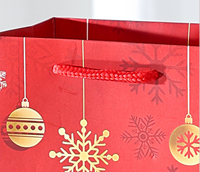 Sac cadeau de bouteille de vin unique conçu sur mesure Emballage durable à poignée torsadée de champagne pour Noël Surface d'estampage à chaud