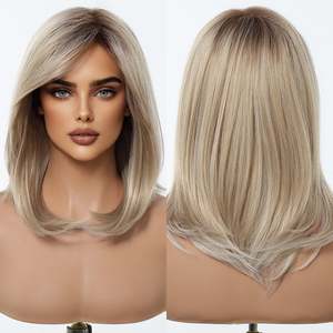 DWY Natural Elegance Shoulder-Length Blonde <b>Wig</b> Rooted for a Layered Look - Product Image 2