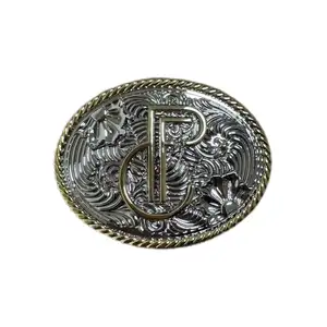 Boucle de ceinture personnalisée en argent plaqué or pour hommes Boucle de ceinture de style 3D souvenir à la mode avec logo personnalisé