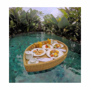 Bandeja flotante de Vietnam para comedor de hotel: Bandeja flotante natural para servicio de té y pastelería, diseño moderno que es fácil y se puede buscar - Product Image 3