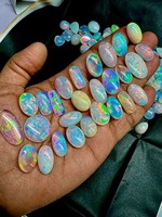 Opale de Welo d'Éthiopie naturelle de haute qualité AA+, cabochon multi-feu, pierres précieuses en vrac certifiées par un tiers, 3-5 carats pour la joaillerie