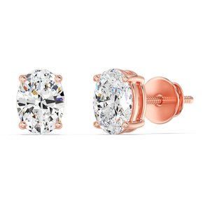 Oval Cut Lab Grown Diamond Stud <b>Earrings</b> - Product Image 5