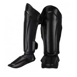 FightBro <b>Muay</b> <b>Thai</b> <b>Shin</b> <b>Guards</b> Premium Canvas & Leather Adjustable Protective Gear - Product Image 4