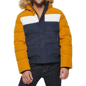 Winter Outerwear Fashion Trend Focused Men Streetwear <b>Hooded</b> Faux <b>Fur</b> Winter <b>Jacket</b> Customized - Product Image 1