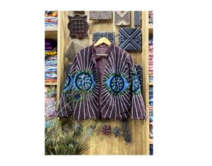 Chaqueta bordada de Ojos de algodón hecha a mano mal de ojo Boho abrigo ligero Festival Kimono artesano protección espiritual prendas de vestir exteriores - Product Image 2