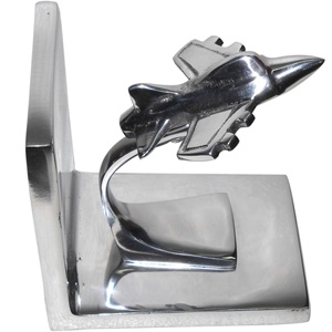 Top produit argent aluminium avion serre-livres nouveau Design 2025 brillant Table pièce maîtresse en gros luxe Vintage article de haute qualité - Product Image 1