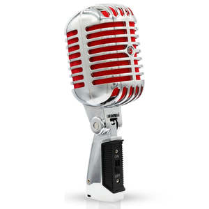 Micrófono Vintage de 5 Núcleos, Micrófono Dinámico Clásico Profesional XLR de Estudio, Estilo Retro, ROJO - Product Image 1