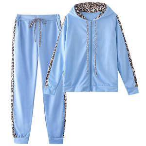 Chándal de dos piezas para mujer con capucha, ropa activa con cremallera completa, chándal ligero, ropa de mujer, trajes de color sólido - Product Image 4