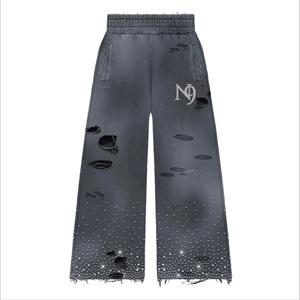 Conjunto de Sudadera con Capucha Vintage y Pantalones Deportivos Anchos con Lavado Ácido y Diseño Personalizado con Logotipo Bordado para Hombre, Estilo Urbano, Nuevo Diseño 2026 - Product Image 3