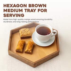 Plateau de service en bois artisanal écologique fabriqué en Inde - Passe au lave-vaisselle et au micro-ondes pour un usage domestique, en restaurant et en hôtel - Product Image 4