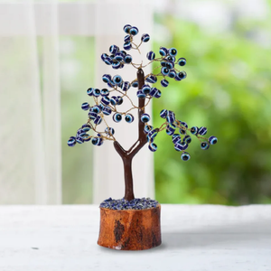 Piedra semipreciosa, mal de ojo, árbol de piedras preciosas de cristal, 100 cuentas, árbol de cristal, figura de Feng Shui para decoración del hogar - Product Image 5