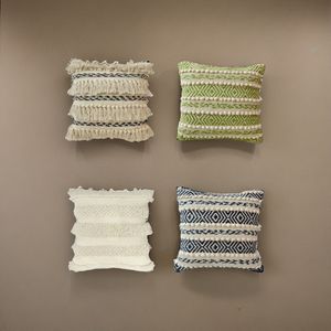 Fundas De Almohada decorativas hechas a mano, fundas de cojín de algodón con flecos para el hogar, sofá, estilo de granja, decoración para sala de estar - Product Image 1