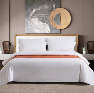 Ensemble de draps de lit en satin TC ensemble de couette thérapeutique Extra longue plaine 100% meilleur coton égyptien Style hôtel linge de lit King Size 600 - Product Image 5