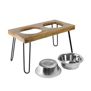 Metal Feeder Pet Dinner with Stainless Steel Pet <b>dog</b> Bowl Double Feeding Diner with Elevated <b>Stand</b> for Providing <b>Food</b> - Product Image 5