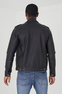 Blouson en cuir pour homme, style moto, hiver 2026, nouvelle collection, décontracté, écologique, respirant, grandes tailles - Product Image 5