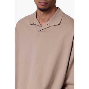 Heavy Weight Everyday L/S Polo Custom OEM Bulk Premium Alta calidad 100% Algodón Piqué Hombres Relajado Fit Polo Fabricante - Product Image 4