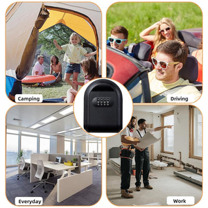 Montaje en pared <span class=keywords><strong>para</strong></span> exteriores, botón giratorio fuerte de plástico completo, montaje en puerta, combinación de 4 dígitos, <span class=keywords><strong>caja</strong></span> de bloqueo de seguridad <span class=keywords><strong>con</strong></span> llave - Product Image 4