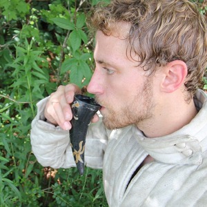 ชุดถ้วยดื่มลายเขาควายยุคกลางทำด้วยมือ3ชิ้นของขวัญสำหรับตั้งแคมป์สำหรับพ่อและเพื่อน - Product Image 4