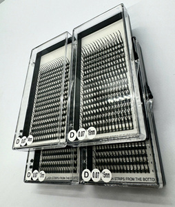 Style plume D Curl PBT marque privée 16 lignes cils à pointe noir mat Extensions de cils à volume complet marque privée OEM - Product Image 5