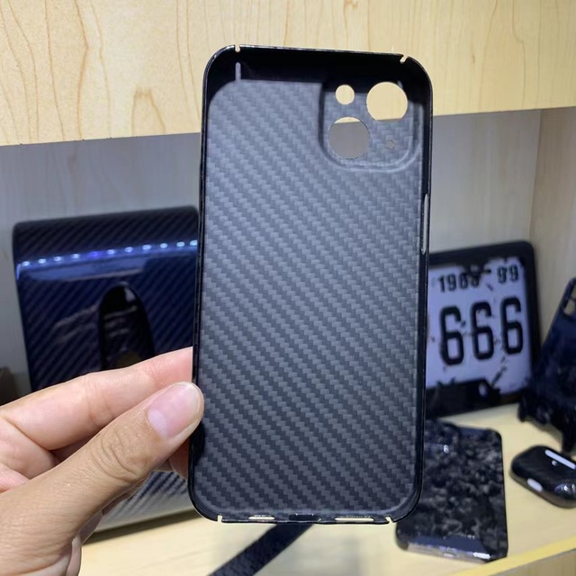 100% Real Aramid/Carbon Fiber Phone Cases for iPhone 15 Pro Max 12 13 14 Plus Pro Max Glossy Carbon Fibre Case