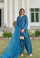 Farshi Shalwar soie brodée à la main naturel décontracté respirant léger été femmes robe traditionnelle ethnique culturelle