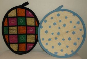 100% <b>Organic</b> Cotton Kitchen Accessories Black Pot Holder Pocket Heat Resistant Coaster Oven Mitts-Good Quality Cartoon Design - Product Image 2