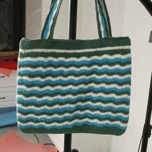 Elegant Ocean Wind Style Hand-Woven Single Shoulder <b>Bag</b> Women's Crochet Design for <b>Easter</b> Handmade Textile & Fabric Crafts - Product Image 3