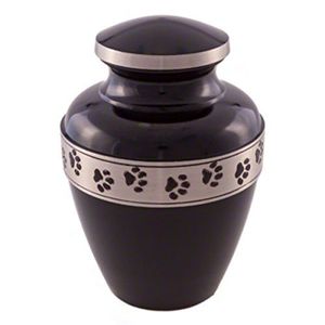 Pawprint Band Urne de crémation pour animaux de compagnie Urnes de cendres en métal - Product Image 1