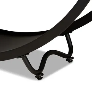 Mesa de centro resistente de hierro negro semicircular minimalista moderna al por mayor para muebles de sala de entrada - Product Image 5