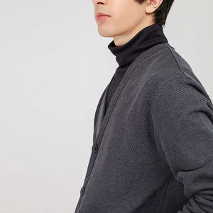 Custom <b>Vintage</b> College Letterman V-Neck Button Decoration Knitted Cardigan 100% Cotton Winter ODM OEM Services Available - Product Image 5