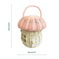Neuer Trendiger Rosa Rattan Umweltfreundlicher Pilz-Haushalt: Mini-Aufbewahrungskorb, Weihnachtsdekoration, Großhandel Weihnachtsornamente