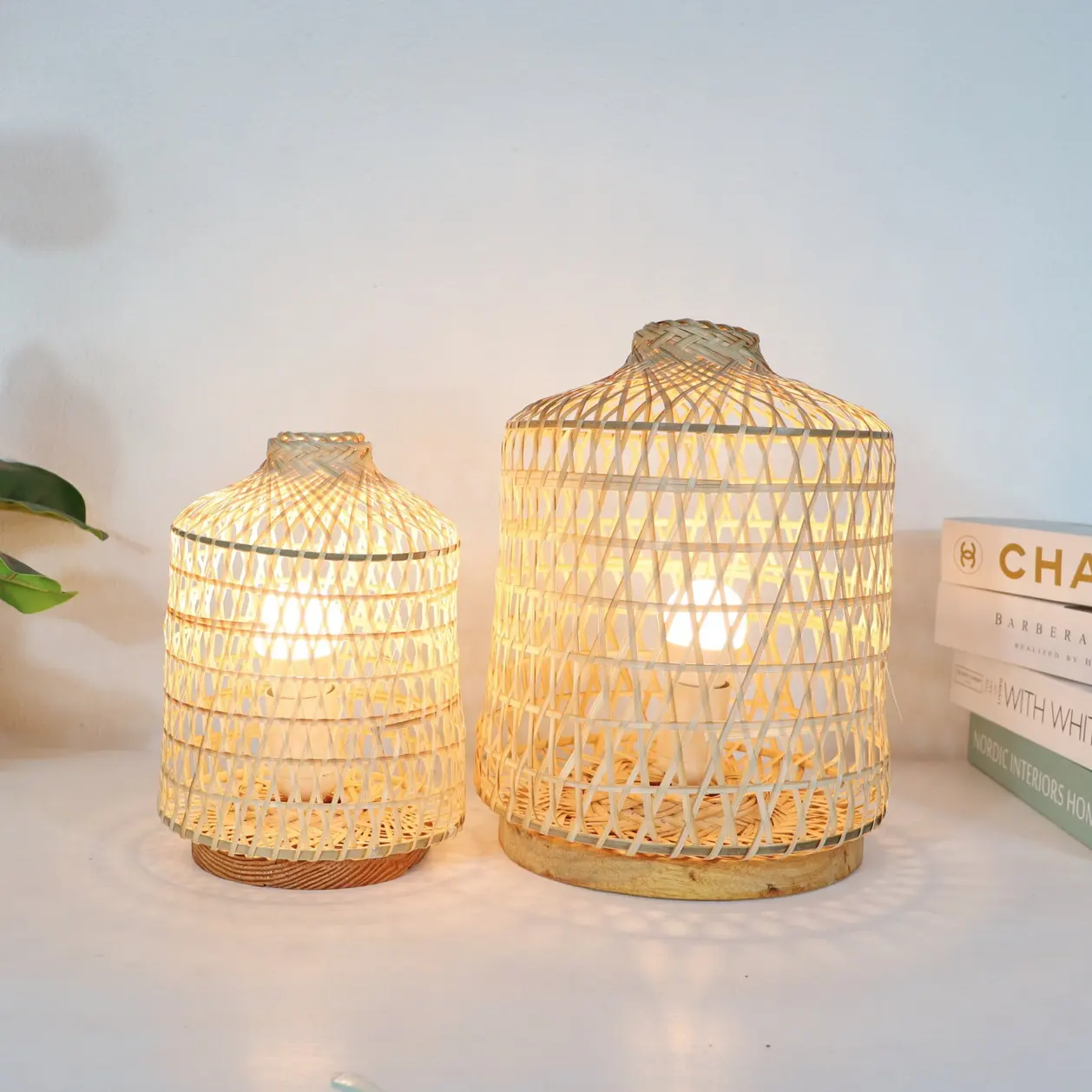 New Arrival Wonderful Sturdy Sustainable Woven Wicker Bamboo Freestanding Lamp for your House