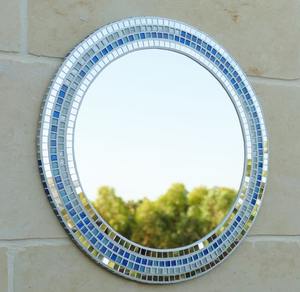 Cadre de miroir en mosaïque turquoise, taille personnalisée, multicolore, écologique, fait à la main, décoration murale moderne de style ferme, mariage, 4 pièces - Product Image 6
