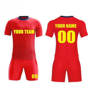 Camisetas de fútbol Kits de uniformes OEM Diseños y logotipos hechos a medida Ropa de fútbol Fútbol Secado rápido 100% poliéster Uniformes de fútbol - Product Image 1