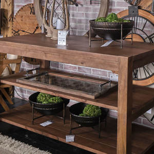 Nouveau support en métal avec bol en bois décoratif et bol de service Lot de 2 pièces pour les occasions de cuisine et de table - Product Image 3