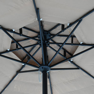 Paraguas de jardín en voladizo con techo de paja de Estilo Hawaiano, poste de acero inoxidable con base para uso en patio o patio - Product Image 6