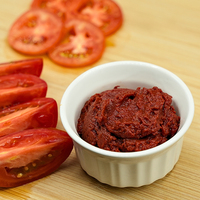 Purée de tomate concentrée évaporée filtrée 100% naturelle de haute qualité et délicieuse, 28 Brix, double polyliner, fût en acier Hunza 1