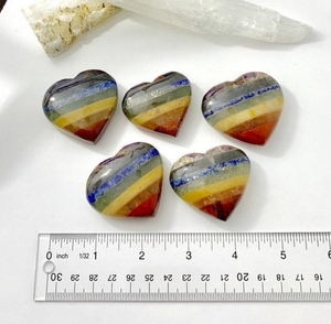Pierres de méditation en forme de cœur, pierres précieuses polies, pierres naturelles des 7 chakras pour l'amour et la guérison - Product Image 6